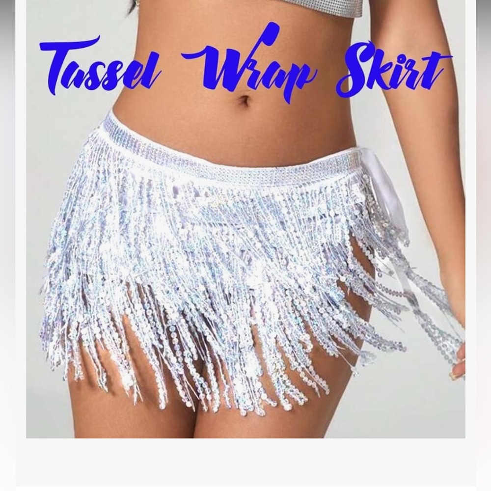 Sequin Skirt Belly Dance Skirt Fringe Sparkly Dancing Skirts Rave Party Costume